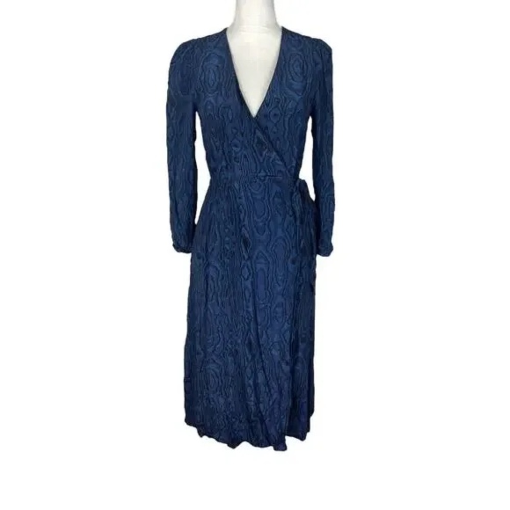 & Other Stories Wood Grain Jaquard Wrap Dress